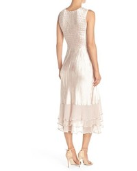 Komarov Beaded Charmeuse Chiffon Midi Dress With Jacket