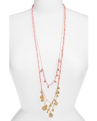 Sequin Long Charm Beaded Necklace