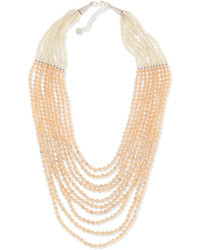 Nakamol Multi Strand Pastel Crystal Beaded Necklace Peachneutral