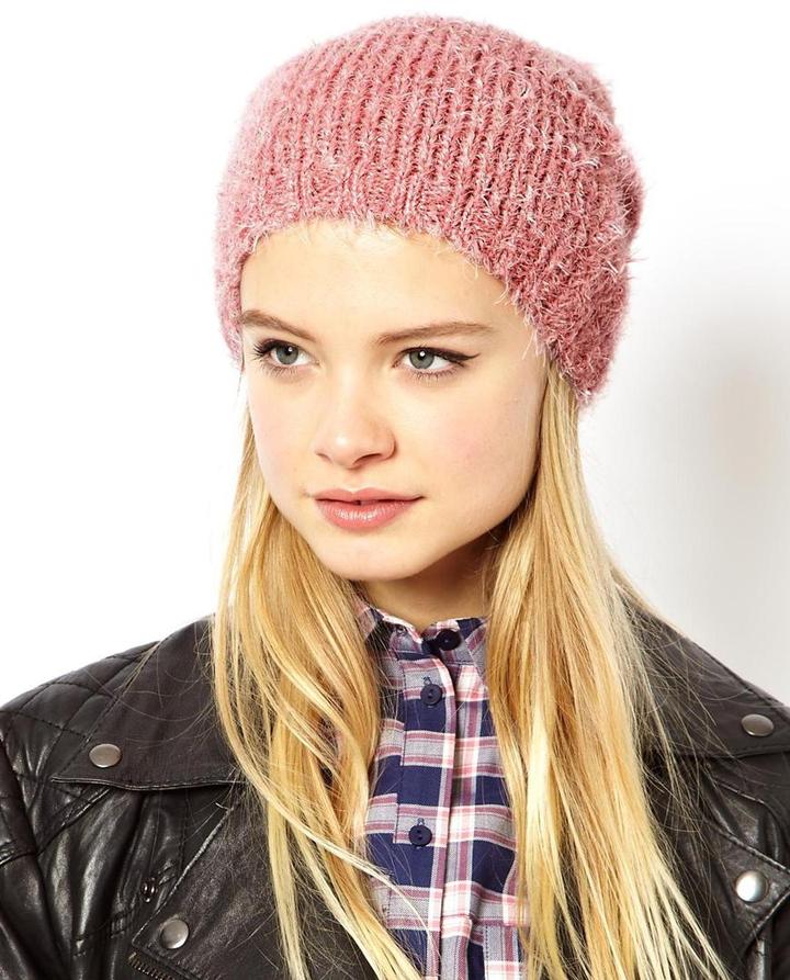 Asos Fluffy Boyfriend Beanie Pink | Where to buy & how to wear