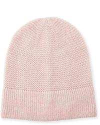 Rebecca Minkoff Garter Stitched Headphone Beanie Hat Light Pink