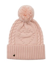 kate spade new york Heart Bobble Beanie In English Rose At Nordstrom