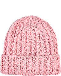 River Island Light Pink Chunky Knit Beanie Hat