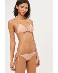 Topshop Frill Ribbed Triangle Bikini Top