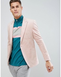ASOS DESIGN Asos Skinny Blazer In Pink Cord