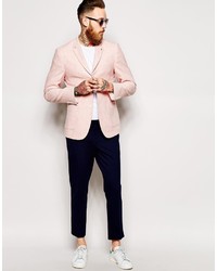 Asos Brand Slim Fit Blazer In Summer Tweed