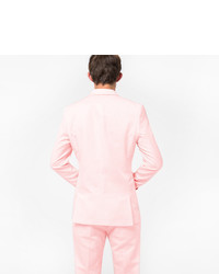 Paul Smith Slim Fit Light Pink Cotton And Linen Blend Buggy Lined Blazer
