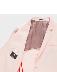Paul Smith Slim Fit Light Pink Cotton And Linen Blend Buggy Lined Blazer
