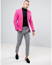 Asos Super Skinny Prom Suit Jacket In Pink