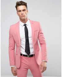Asos Super Skinny Suit Jacket In Mid Pink