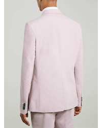 Topman Light Pink Skinny Fit Oxford Blazer