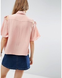 Asos Casual Blouse With Tie Sleeve