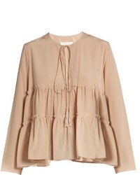 Chloé Chlo Tie Neck Tiered Blouse