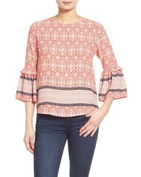 Gibson Tie Back Bell Sleeve Top