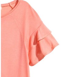 H&M Top With Flounced Sleeves