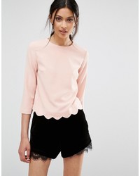 Oasis Top With Scallop Hem