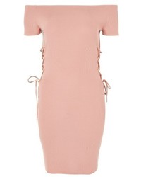 Topshop Lace Up Side Body Con Dress