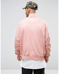 Granted Bomber Jacket With Rouched Sleeves