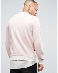 Asos Jersey Bomber Jacket With Contrast Rib In Pink