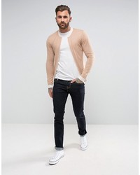Asos Knitted Bomber Jacket In Dusty Pink