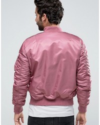 Alpha Industries Ma 1 Bomber Jacket Insulated In Slim Fit Dusty Pink