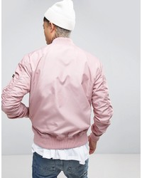 Alpha Industries Ma1 Tt Bomber Jacket Slim Fit In Pink