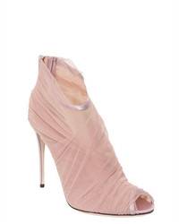 Dolce & Gabbana 105mm Tulle Satin Open Toe Boots