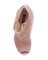 Dolce & Gabbana 105mm Tulle Satin Open Toe Boots