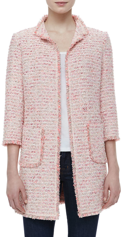 pink boucle jacket uk