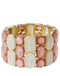 Bijou International Corporation Multi Stone Stretch Bracelet Pinkgold