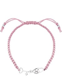 Bridge Jewelry Heart Key Lock Pink Macram Bracelet