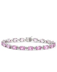 FINE JEWELRY Lab Created Pink Sapphire Tennis Bracelet Sterling Silver