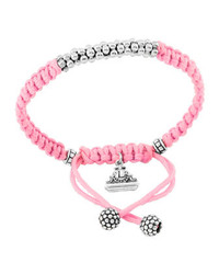 Lagos Kinder Sterling Silver Macrame Bracelet Pink