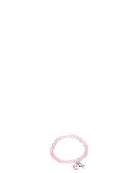 Pink Sterling Silver Cancer Awareness Tag Stretch Pink Crystal Bracelet  Silverpink