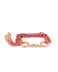 Carolina Bucci Silk Pink Gold Five Strand Lucky Bracelet