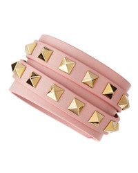 Valentino Multi Strand Leather Wrap Bracelet Bracelet Pink