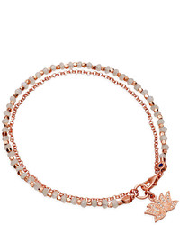 Astley Clarke Woven Cord Bracelet With Quartz Charm Pink