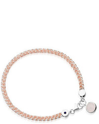Astley Clarke Woven Cord Bracelet With Quartz Charm Pink