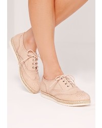 Missguided Espadrille Brogues Pink