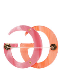 Gucci Orange And Pink Double G Brooch