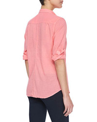 Frank Eileen Barry Buttoned Voile Shirt Pink