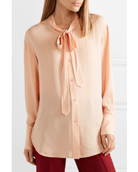 Theory Weekender Pussy Bow Silk Tte Shirt