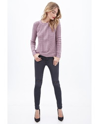 Forever 21 Contemporary Cable Knit Waffle Sweater