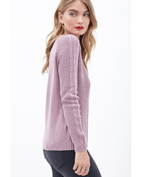Forever 21 Contemporary Cable Knit Waffle Sweater