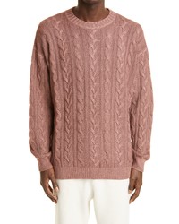 Agnona Piece Dyed Cable Cashmere Sweater