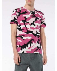 Valentino Camouflage Print Cotton Short Sleeve T Shirt