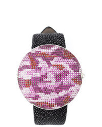 Pink Camouflage Leather Watch