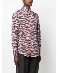 ERL Camouflage Tiger Print Cotton Shirt