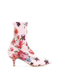 Pink Canvas Ankle Boots
