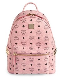 MCM Small Stark Side Stud Coated Canvas Backpack